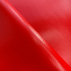 Ткань ПВХ 600 гр/м2 плотная, Красный (Ширина 150см), на отрез  в Зеленодольске