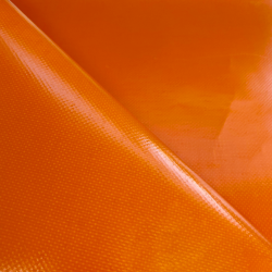 Ткань ПВХ 450 гр/м2, Оранжевый (Ширина 160см), на отрез  в Зеленодольске