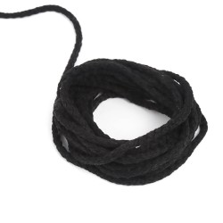 Шнур для одежды тип 2, цвет Чёрный (плетено-вязаный/полиэфир)  в Зеленодольске